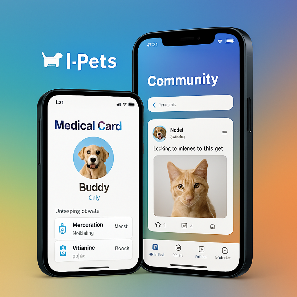 I-Pets app concept screens